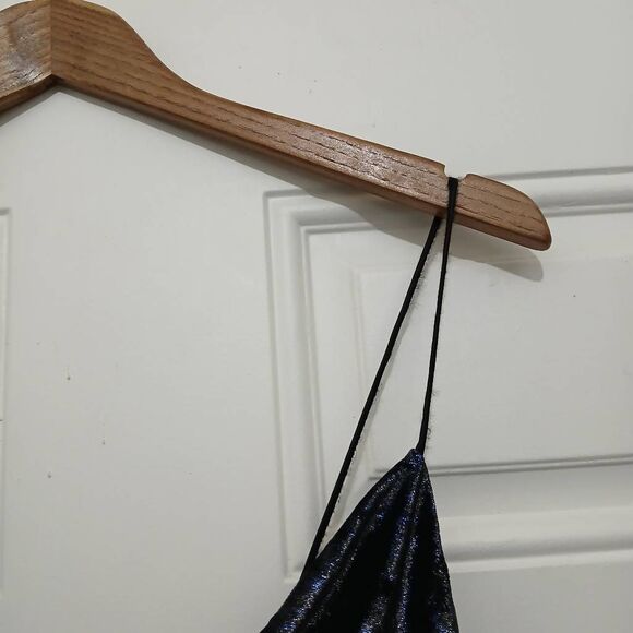 Nicole miller collection Sz 6 burnout velvet blue sapphire elegant evening dress - Picture 2 of 8